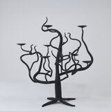 Brutalist Sculptural Chandelier Tree of Life Hand-Forged, 1970s