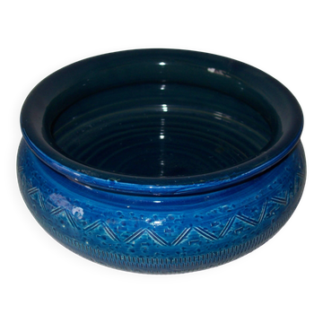 Aldo Londi coupe for Bitossi in "Rimini Blue" ceramic from the 1960s.