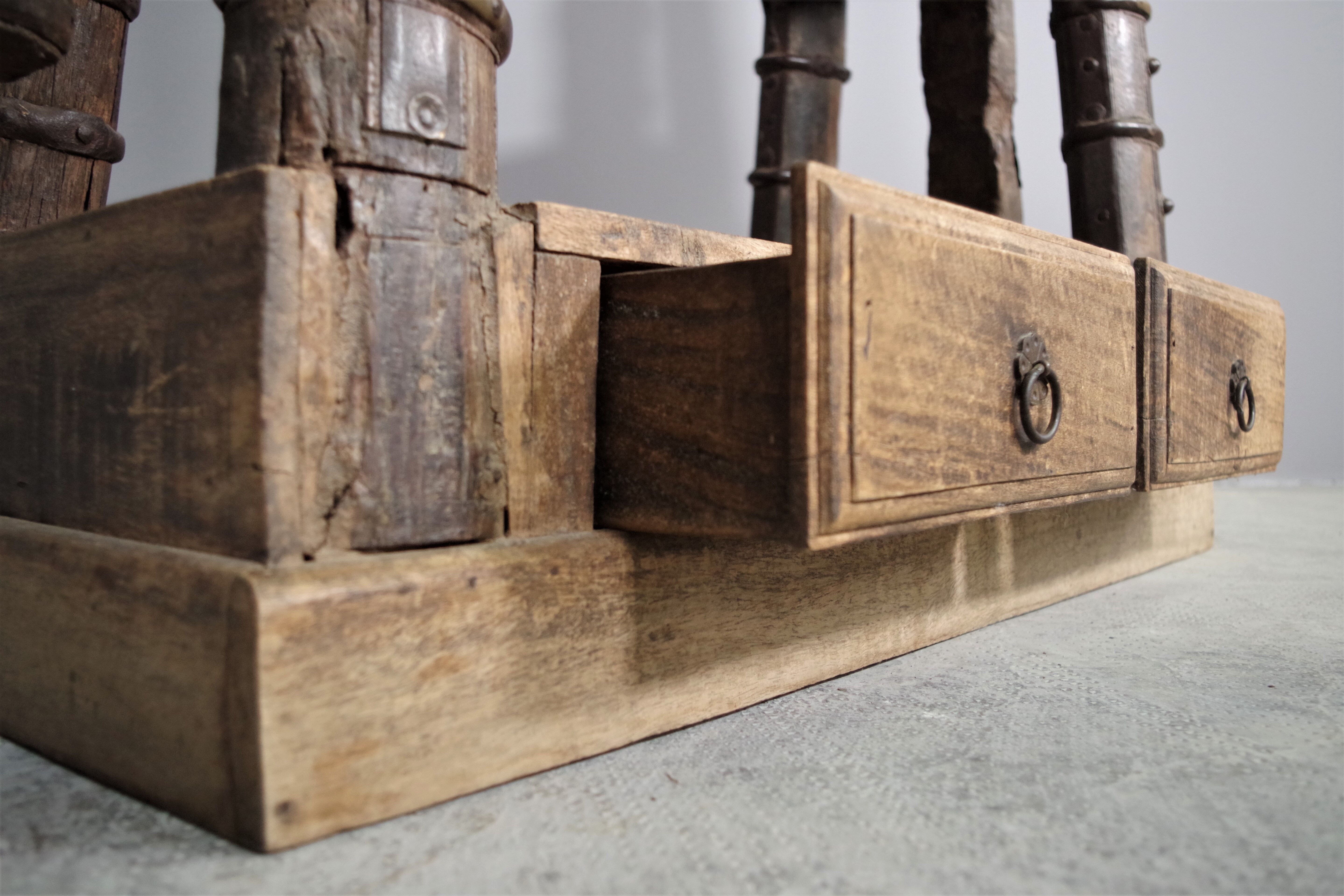Ancient Indian library made of teak wood