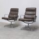 Paire précoce de chaises de salon pivotantes 'EA216' Eames par Herman Miller, années 1960.