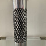 Lamp by Willy Luyckx in polished and textured aluminum 60s 70s