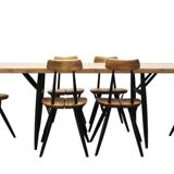 Mid-Century Large Pirkka Dining Table by Ilmari Tapiovaara for Laukaan Puu