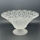 Grande coupe en verre travaillé transparent – 1224a1