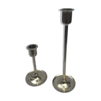 Lot of 2 brass candlesticks