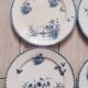 4 flat plates in Sarreguemines earthenware, Tsarine