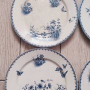 4 assiettes plates en faience de Sarreguemines, Tsarine