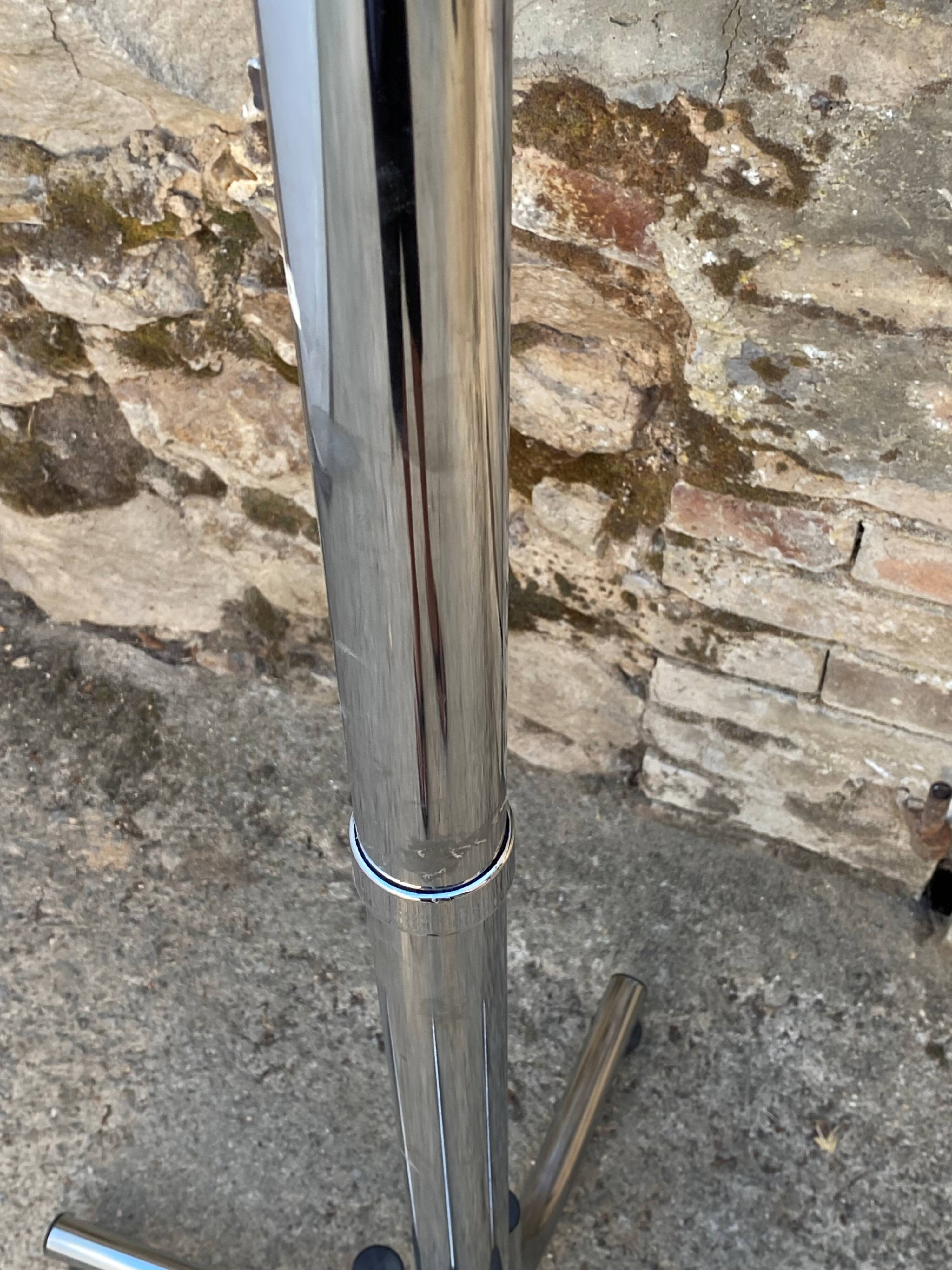 Vintage 1970s chrome metal coat rack