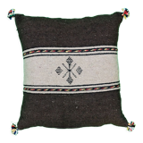 Coussin berbère chocolat et beige