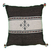 Coussin berbère chocolat et beige