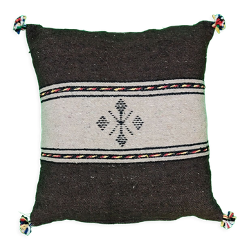 Coussin berbère chocolat et beige