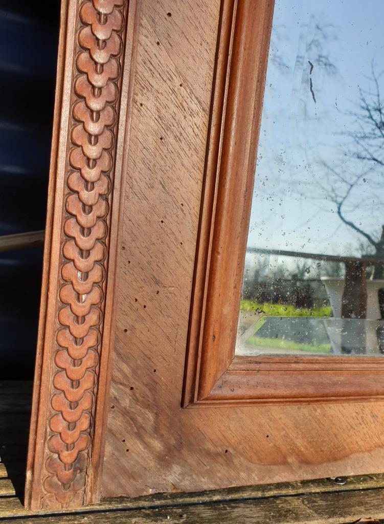 Beveled door mirror "in its juice" XIXth