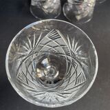 6 glasses with white wine crystal blown and cut xxth