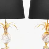 Pair of marble and brass palm lamps by Baker SA