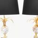 Pair of marble and brass palm lamps by Baker SA