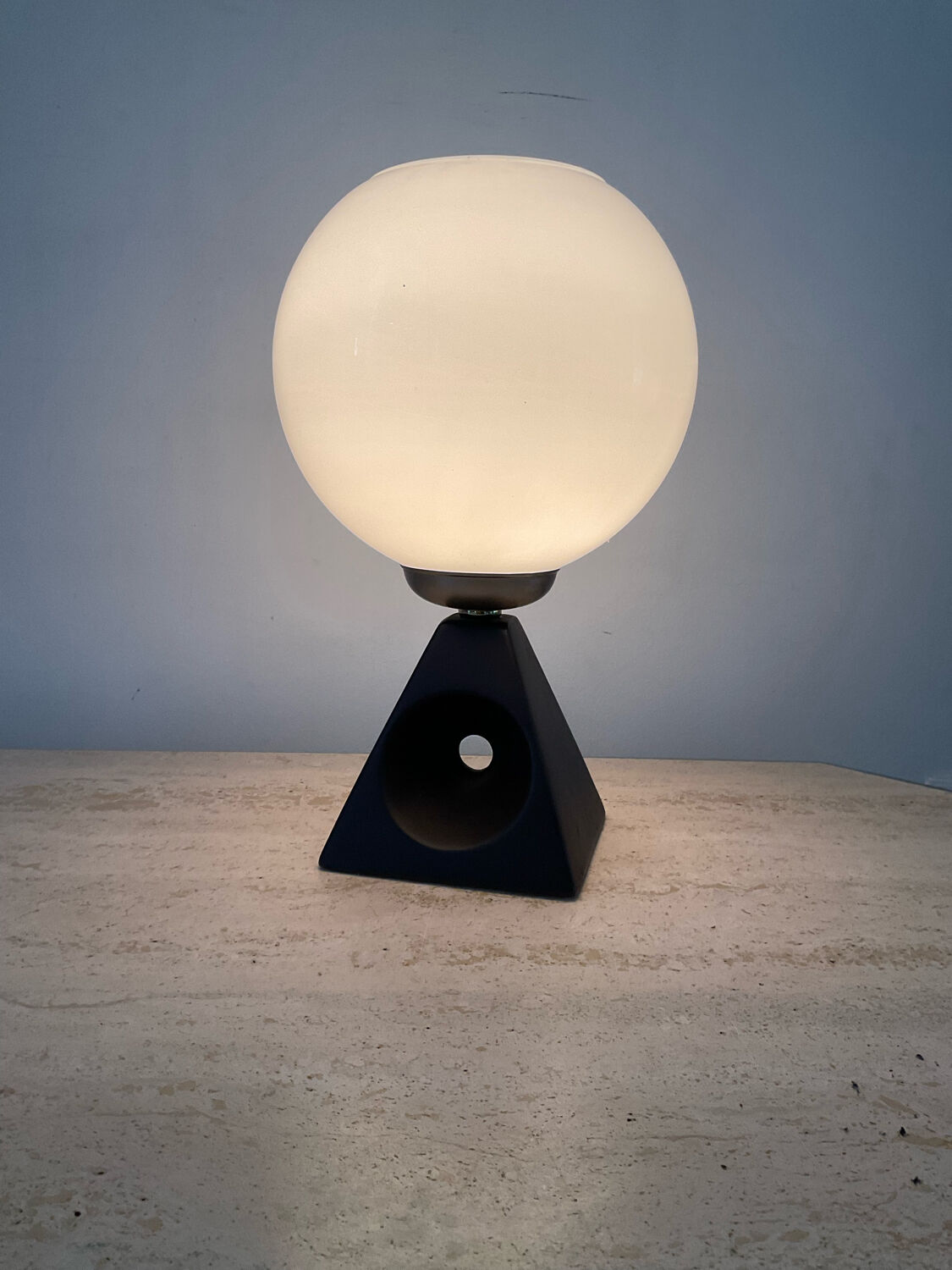 Vintage lamp in opaline and ceramic years 70-80