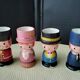 Set of 4 painted wooden characters eggcups