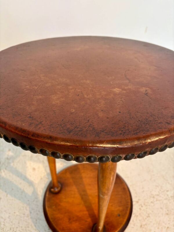 Guéridon/Table d’appoint vintage en bois années 50 – tripode – style c