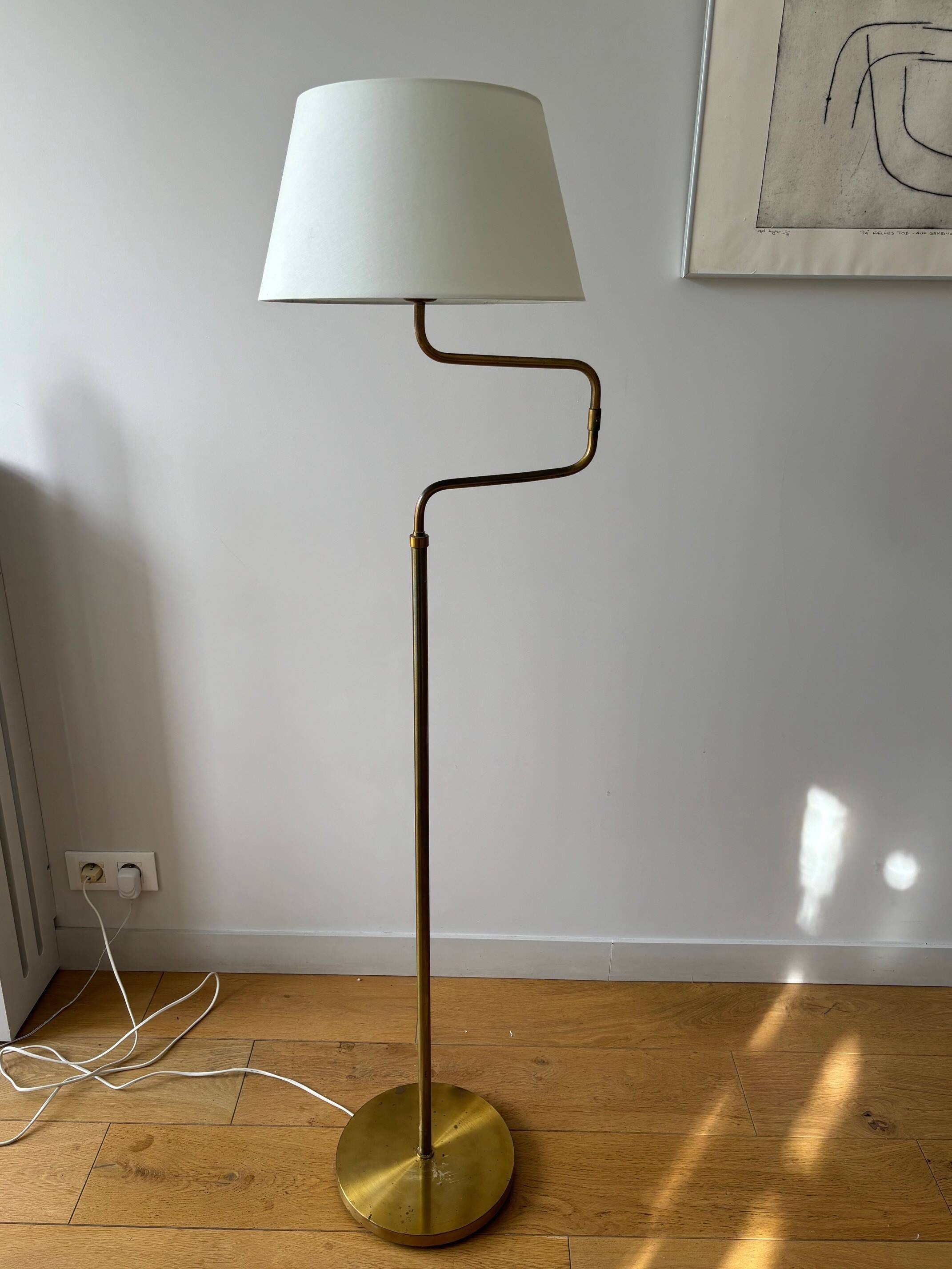 articulated brass floor lamp - Sweden 50s/60s