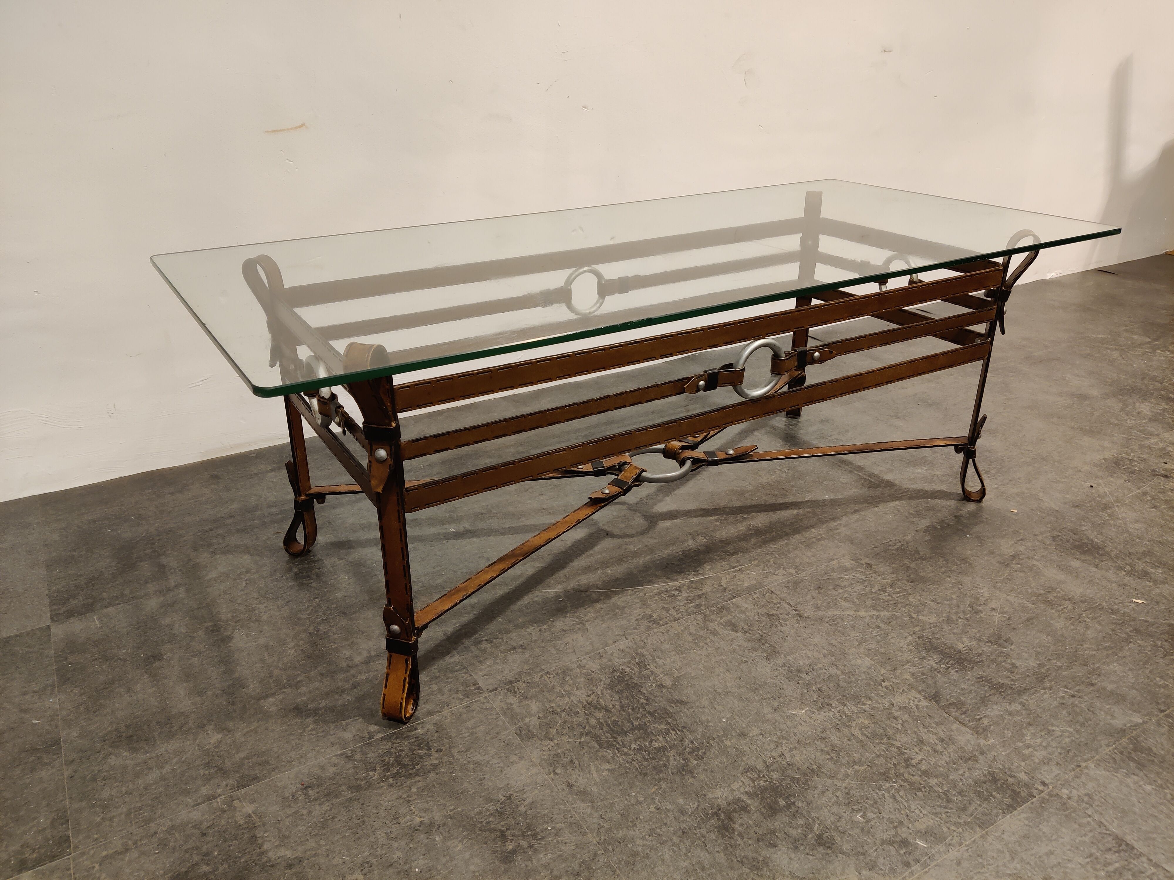 Mid century faux leather coffee table, 1960s