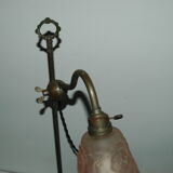 Lampe art-déco articulée laiton pâte de verre