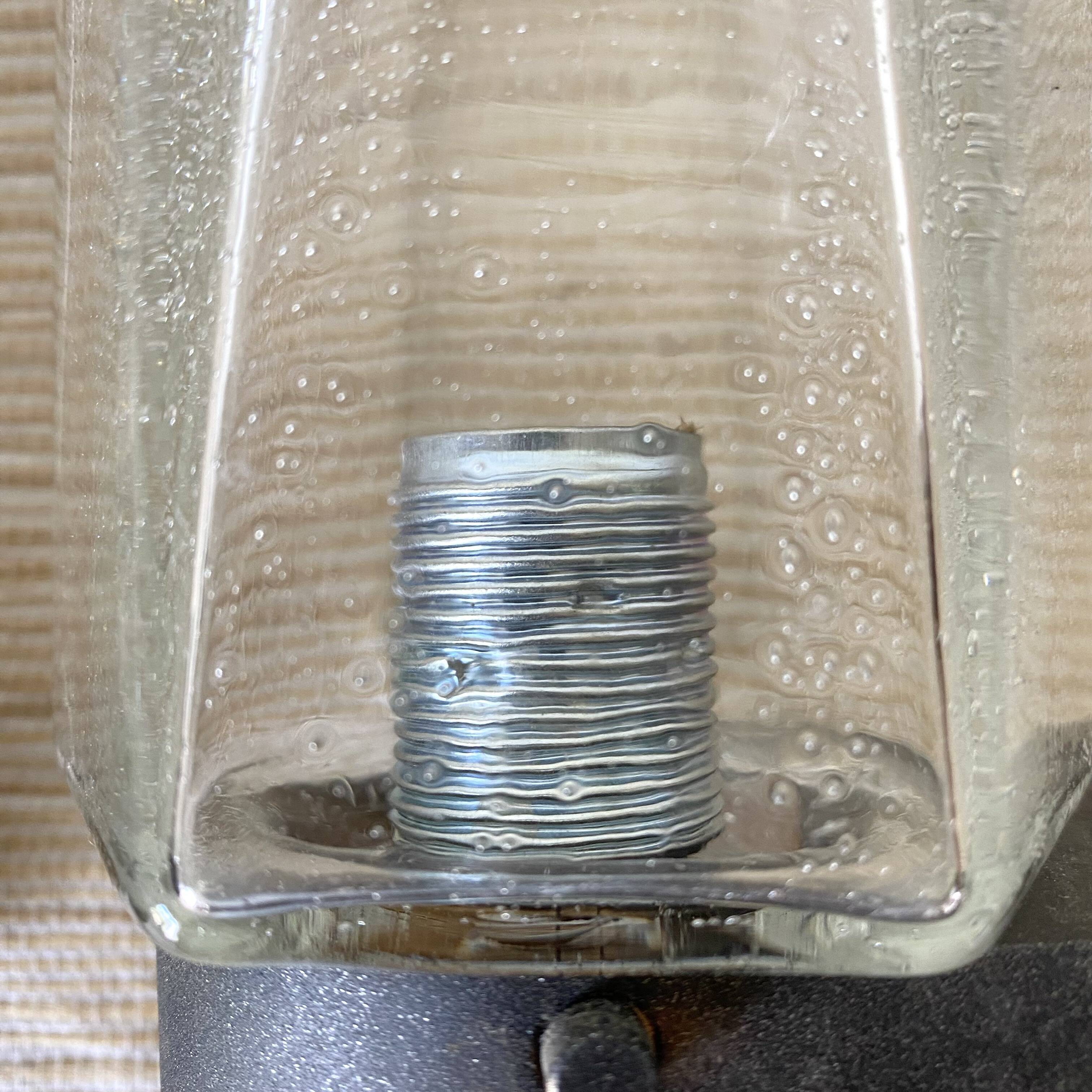 Pair of vintage Glashütte Limburg wall lights