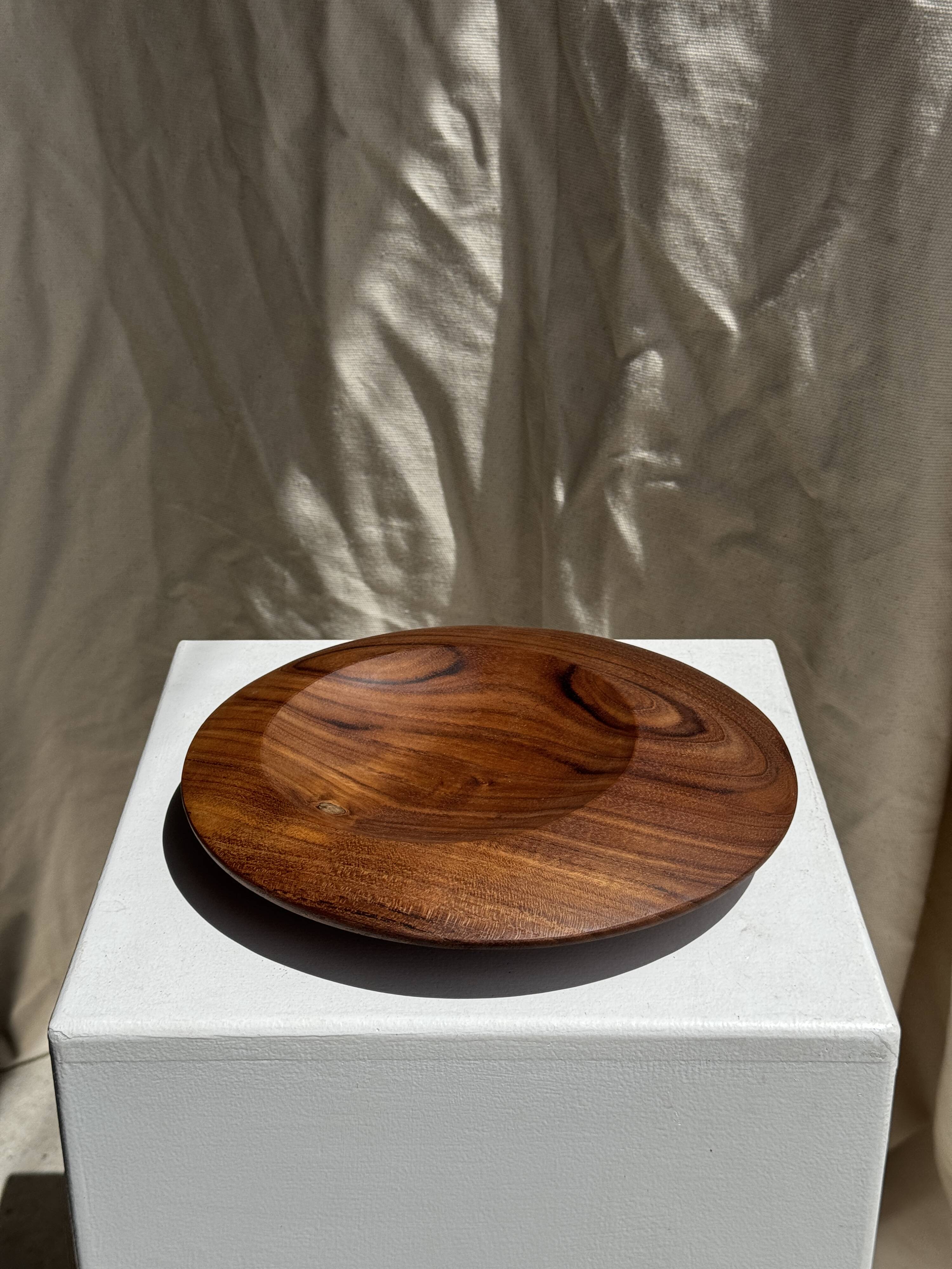 Small circular teak monoxyle pocket tray D25 H7