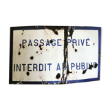 Private passage plate