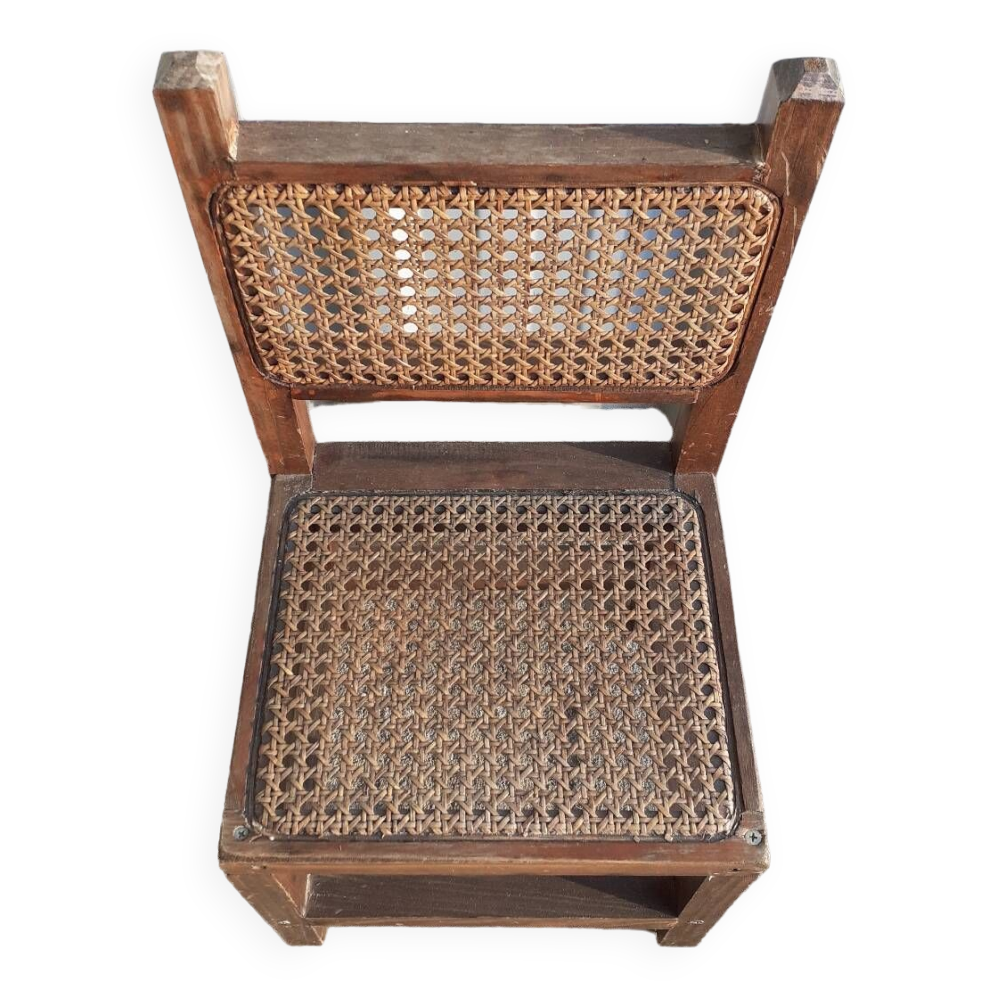 Wooden and cane children's chair