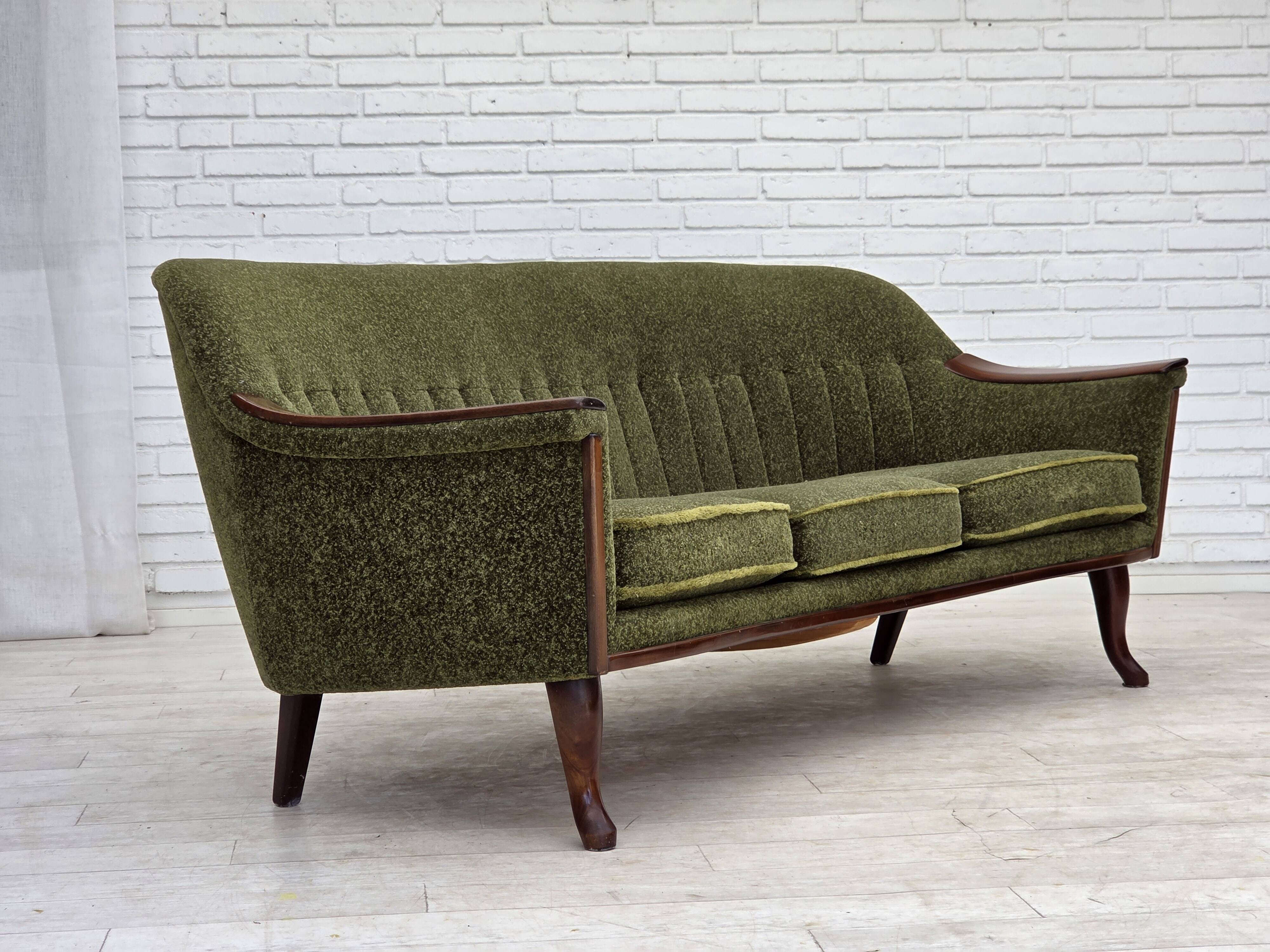1970s, Norwegian vintage 3-seater sofa, teak wood.