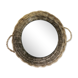 Rattan mirror natural fibers