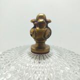 Plafonnier verre pointe de diamant et laiton 70's