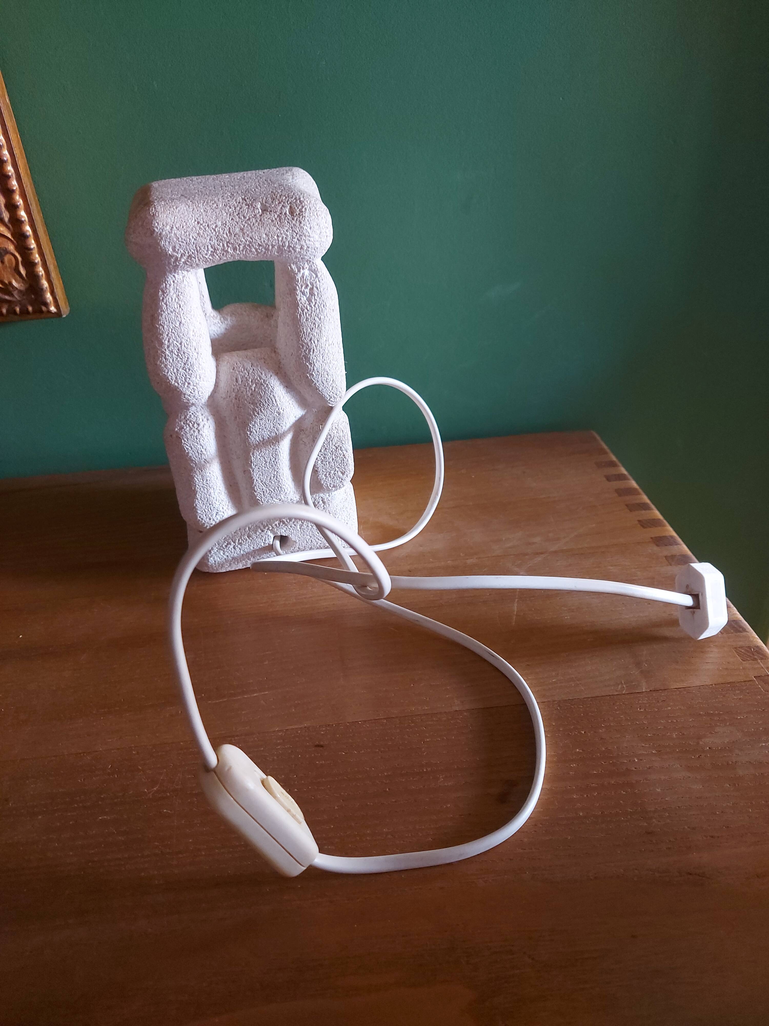 Albert Tormos carved stone lamp