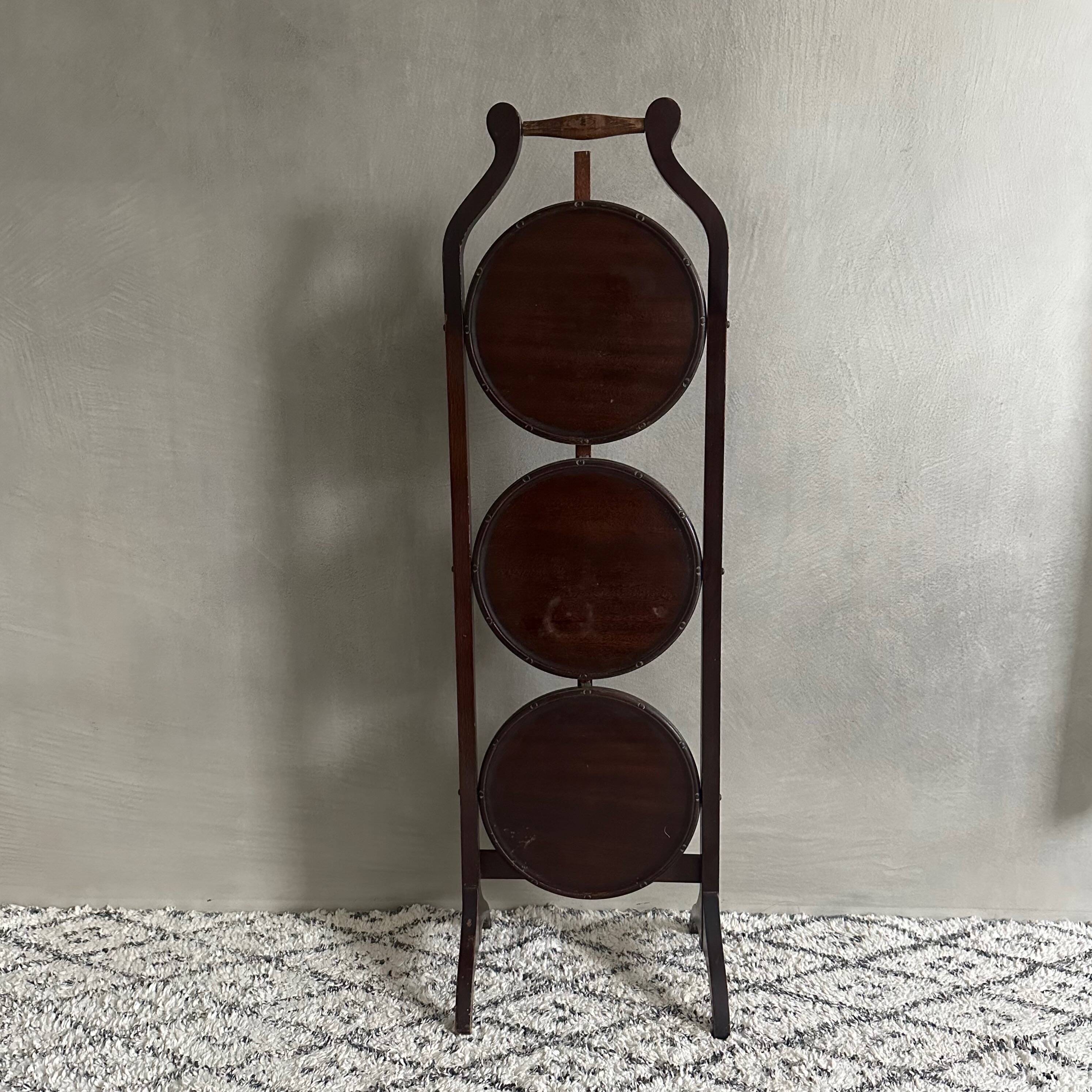 Antique Edwardian cake stand, foldable, 1900