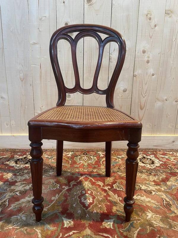 Set of 4 Louis Philippe caned chairs
