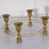 Vintage Scandinavian brass candle holder 1970