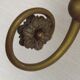 French Brass Single Wall Light with Pink & Clear Floral Glass Shade