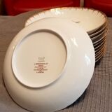 Limoges porcelain signed Bernardaud with gold border and central decoration country scenes