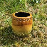Scandinavian majolica ceramic vase / planter