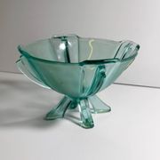 Art Deco Footed Glass Bowl by Stölzle Austria - 1930s