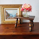 Repose-pied vintage 1960 en bois