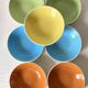 Salins France colored soup plates, Deauville model, 50s-60s