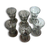 6 old conical lenses faceted height 9 cm
