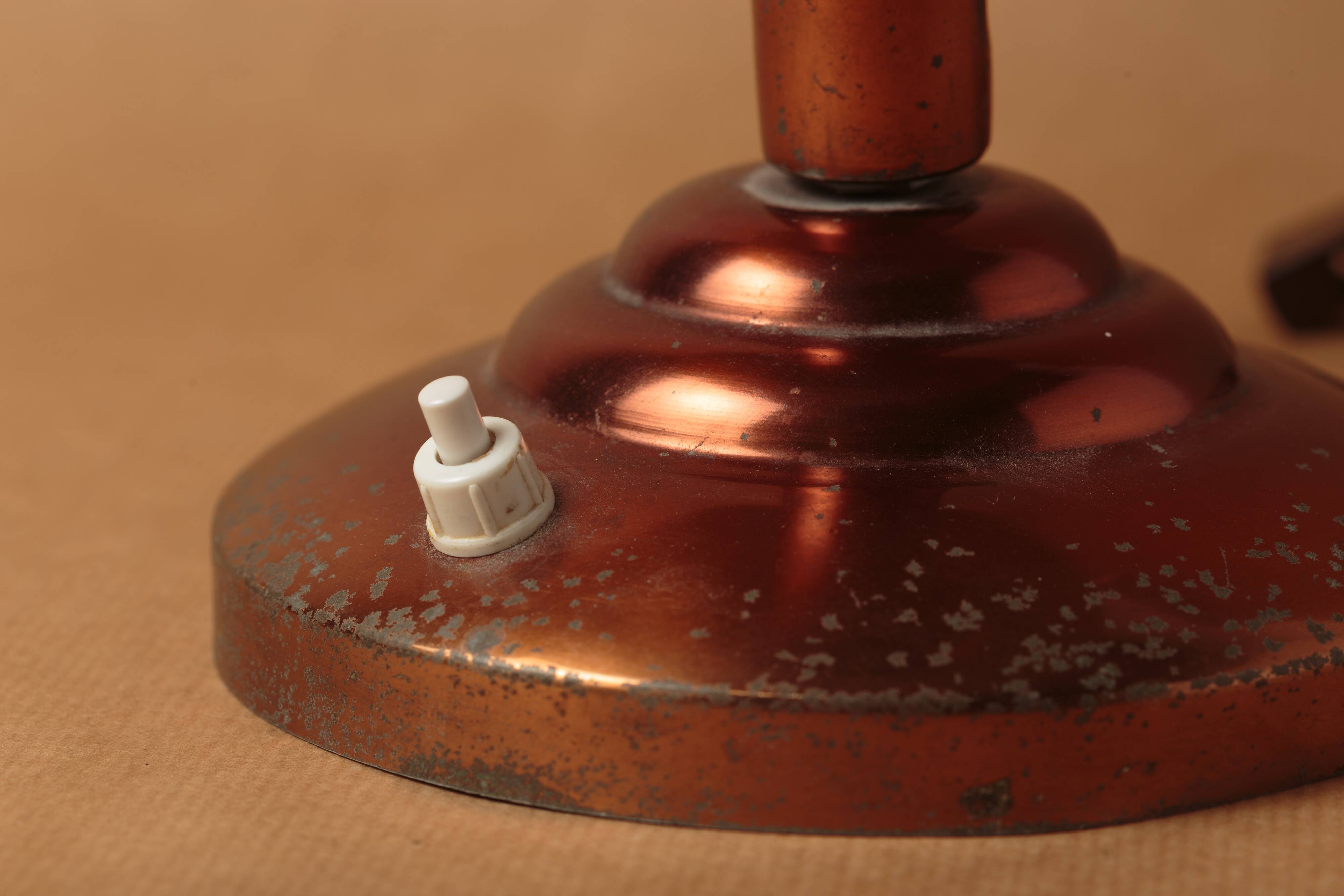 Desk lamp mushroom copper metal art deco 1930 1940
