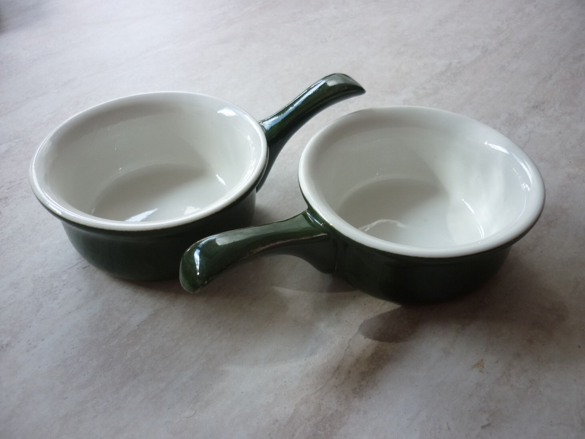 Pair of 2 cassollettes-ramekins-pans PILIVITE in fire porcelain