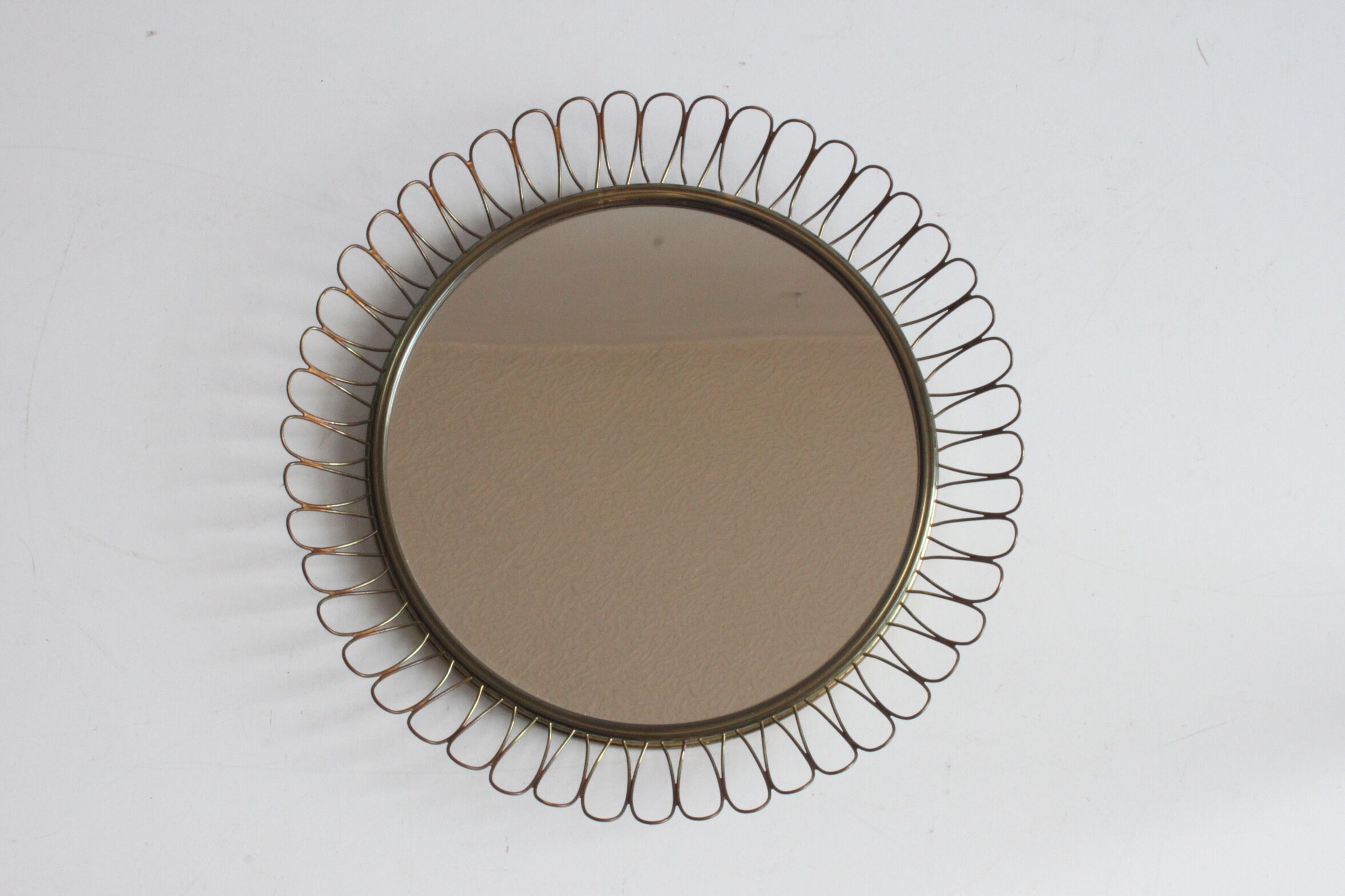 Brass loops mirror by Josef Frank for Svensk Tenn, Sweden 1950s.