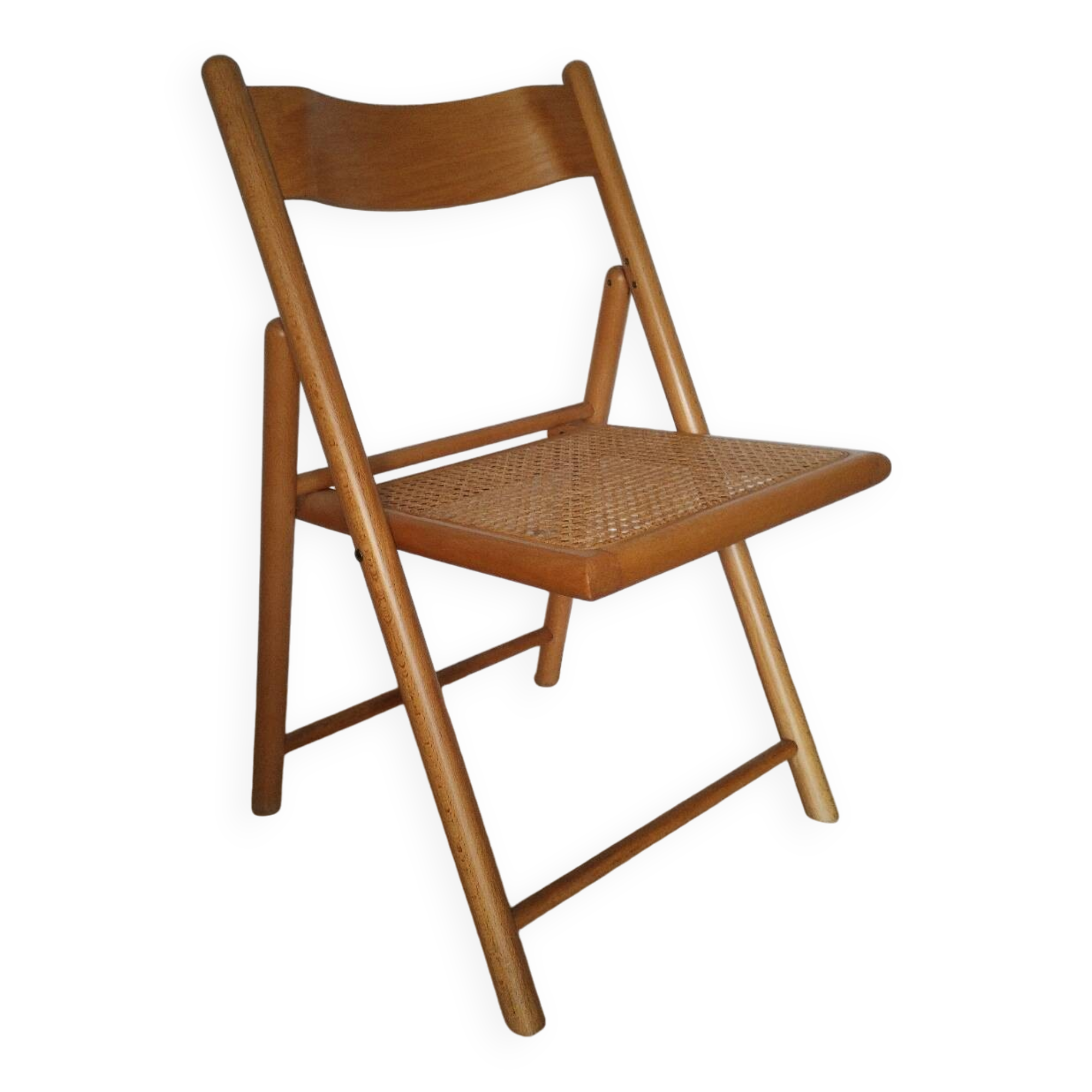 Cane-seated folding chair