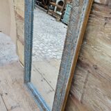 Ancien miroir Art nouveau en teck birman