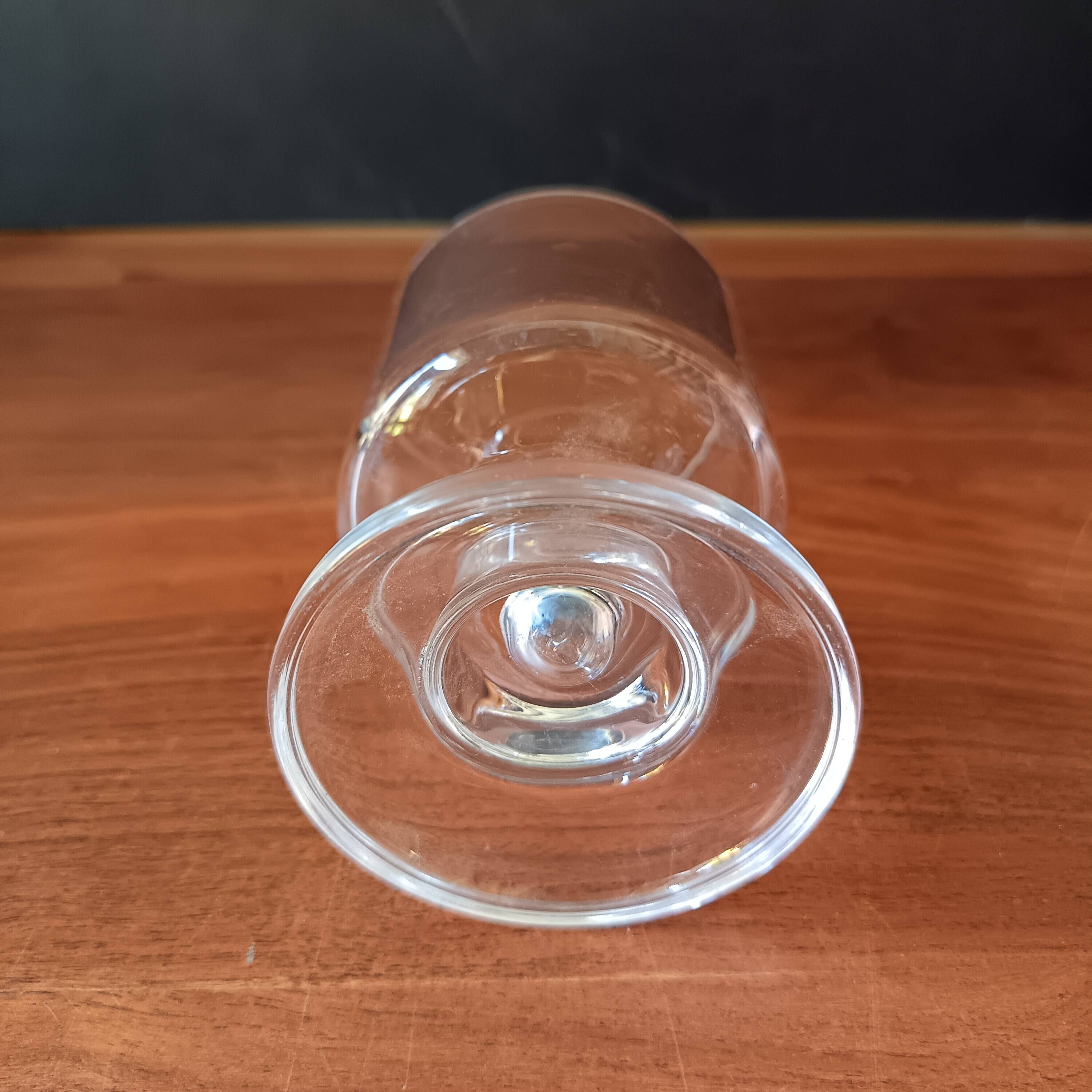 6 vintage thick base transparent goblets