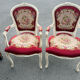 Pair of Louis XV style armchairs - Carved wood and floral upholstery