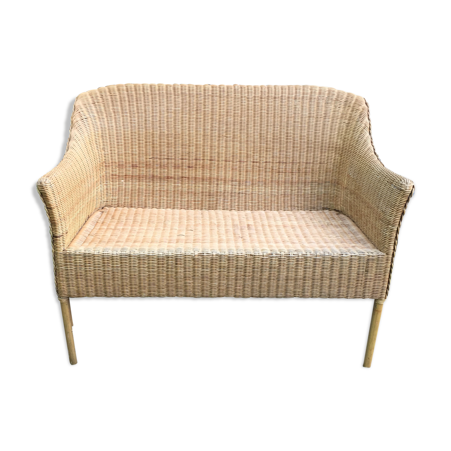Banquette en bambou, rotin & osier adulte vintage